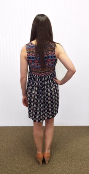 Printed Peasant Dress - Back